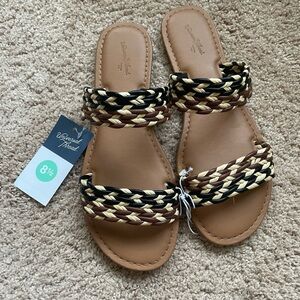 Universal Thread Women's Braided Sandals - Black, Brown, and Cream